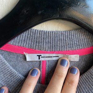 T by Alexander Wang Grey Knit Sweater Dress Size Small